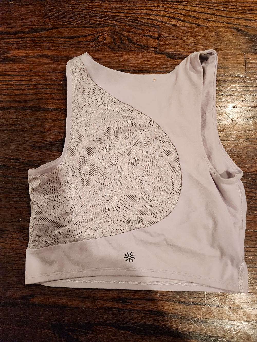 Athleta Light Lavender Lace-Accent Sports Bra